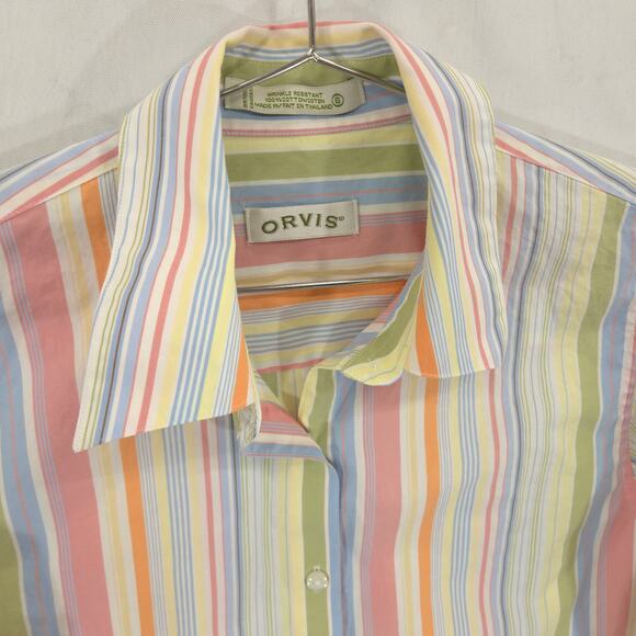 Orvis Shirt Womens 6 Multicolor Striped Wrinkle Resistant Long Sleeve Button Up - Picture 3 of 9